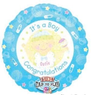 28" IT'S A BOY CONGRATS SINGING MYLAR